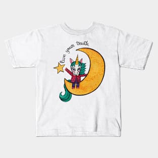 Live Your Truth: Cute Unicorn Drawing Watercolor Illustration Kids T-Shirt